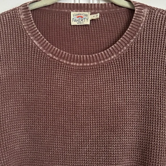 Faherty Sunwashed Plum Wine Crewneck Sweater Size Med